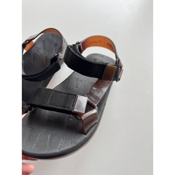 MELISSA x RIDER Papete Black Brown Rubber Webbed Dad Sandals, Size 9/38 - Picture 5 of 15